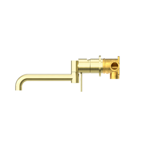MECCA WALL BASIN/BATH MIXER SWIVEL SPOUT 225MM BRUSHED GOLD (NR221910RBG)
