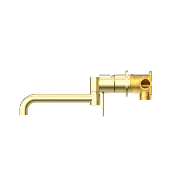MECCA WALL BASIN/BATH MIXER SWIVEL SPOUT 225MM BRUSHED GOLD (NR221910RBG)