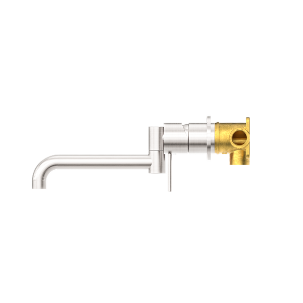 MECCA WALL BASIN/BATH MIXER SWIVEL SPOUT 225MM BRUSHED NICKEL (NR221910RBN)
