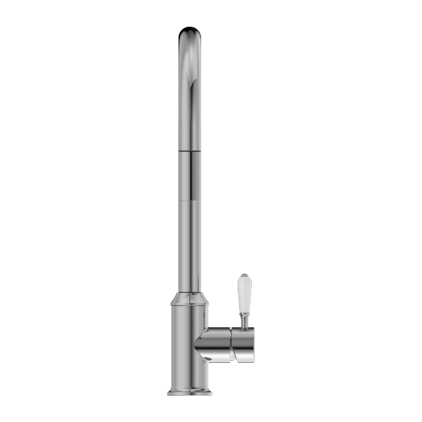 YORK PULL OUT SINK MIXER WITH VEGIE SPRAY FUNCTION WITH WHITE PORCELAIN LEVER CHROME (NR69210801CH)