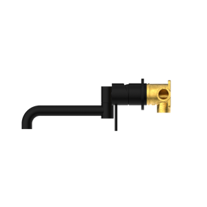 MECCA WALL BASIN/BATH MIXER SWIVEL SPOUT 225MM MATTE BLACK (NR221910RMB)