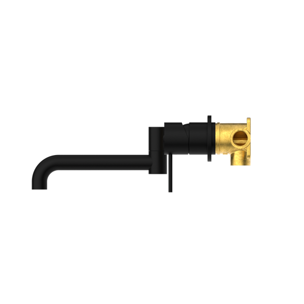 MECCA WALL BASIN/BATH MIXER SWIVEL SPOUT 225MM MATTE BLACK (NR221910RMB)
