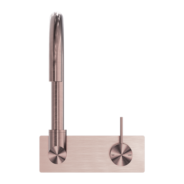 MECCA WALL BASIN/BATH MIXER SWIVEL SPOUT HANDLE UP BRUSHED BRONZE (NR221910PBZ)