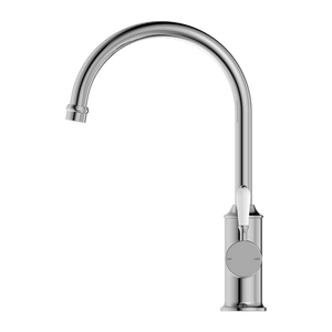 YORK KITCHEN MIXER GOOSENECK SPOUT WITH WHITE PORCELAIN LEVER CHROME (NR69210601CH)