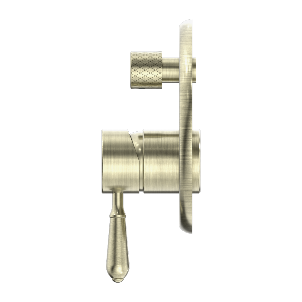 YORK SHOWER MIXER WITH DIVERTOR WITH METAL LEVER AGED BRASS (NR692109A02AB)