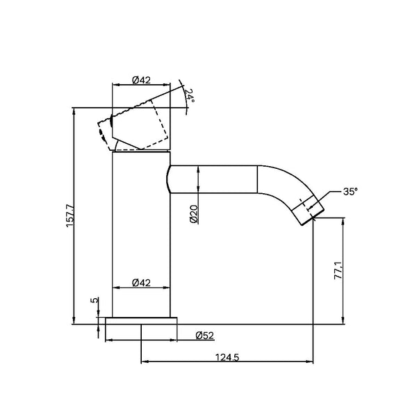 Zen SS316L Basin Mixer Handless Brushed Bronze (NR162201bBZ)