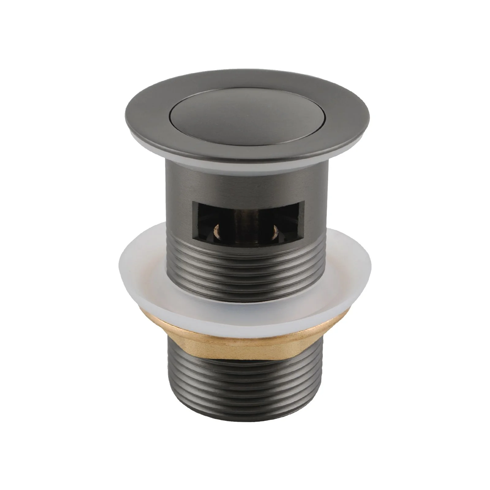 GM001.PUW 32/40MM SOLID BRASS GUN METAL GREY BASIN POP UP WASTE WITH OVERFLOW