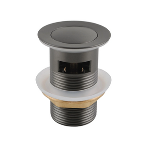 GM001.PUW 32/40MM SOLID BRASS GUN METAL GREY BASIN POP UP WASTE WITH OVERFLOW