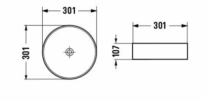 PA3011MB Above Counter Basin 301*301*107mm Matt Black