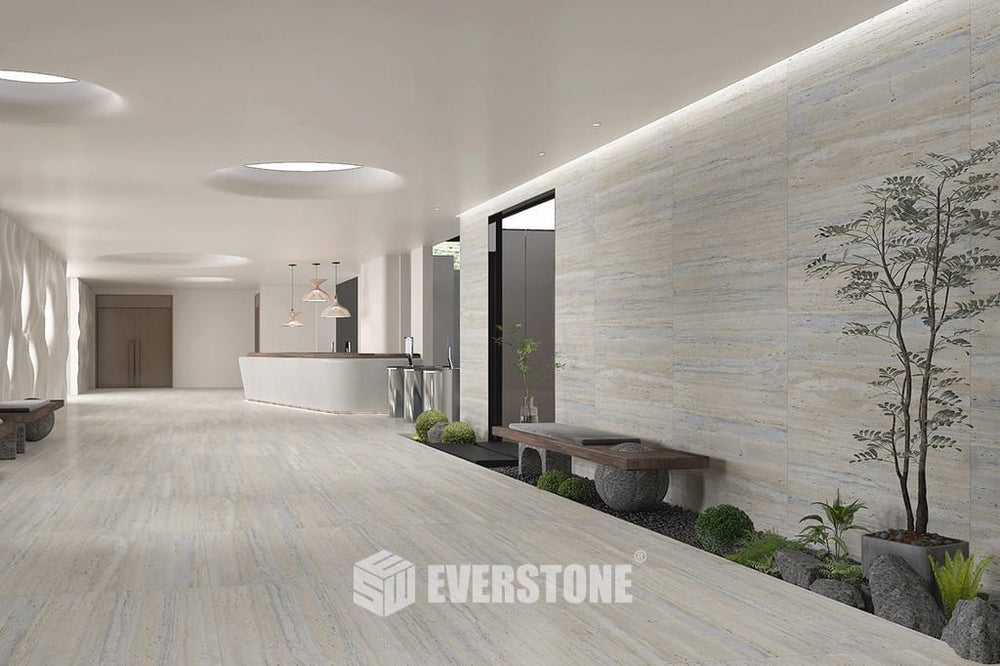 Euromarmo Silver Gold Matt Travertine Look Tile 600x1200mm