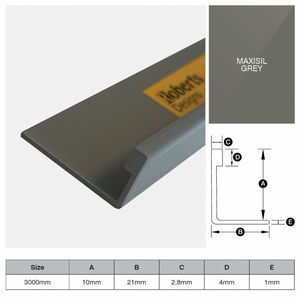 L Shape Trim Aluminium 3m - Maxisil Grey