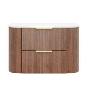 KDK Vanity Arden-D Prime Oak Fluted Curved Wall Hung Vanity Cabinet 900mm
