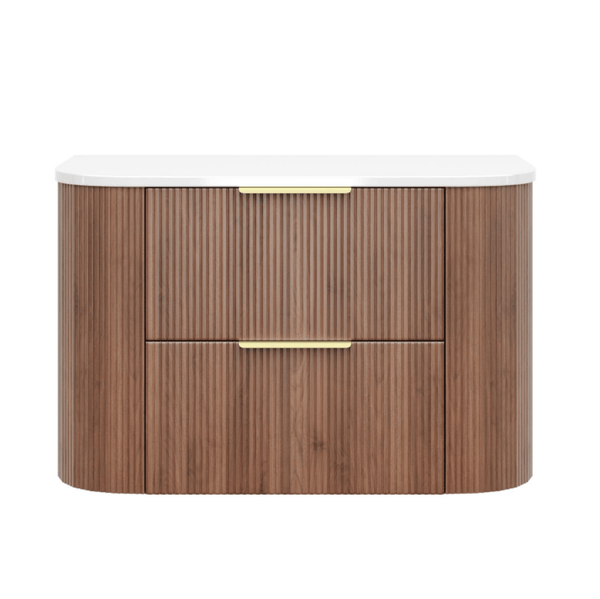KDK Vanity Arden-D Prime Oak Fluted Curved Wall Hung Vanity Cabinet 900mm