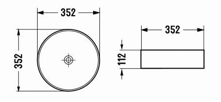 PA3511MW Above Counter Basin 352*352*112mm Matt White