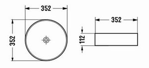 PA3511MW Above Counter Basin 352*352*112mm Matt White