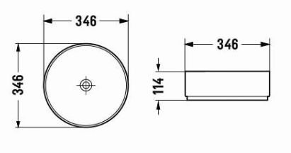 PA3535MW Above Counter Basin 346*346*114mm