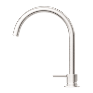 MECCA HOB BASIN MIXER ROUND SWIVEL SPOUT BRUSHED NICKEL (NR221901bBN)