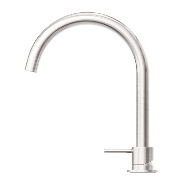 MECCA HOB BASIN MIXER ROUND SWIVEL SPOUT BRUSHED NICKEL (NR221901bBN)