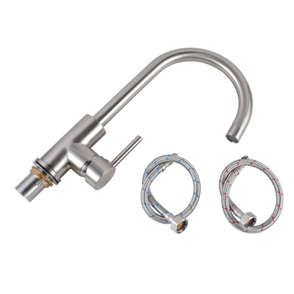 TSI Mixer Taps Round Brushed Nickel Kitchen Sink Mixer Tap BU1026.KM