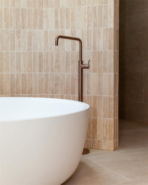 MECCA FREESTANDING BATH MIXER SQUARE SHAPE BRUSHED BRONZE (NR221903bBZ)
