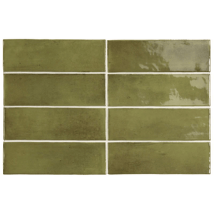 Victiles Tile EQU0085 COCO VERDE GLOSS 50X150MM Made in Spain