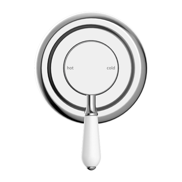 YORK SHOWER MIXER WITH WHITE PORCELAIN LEVER CHROME (NR69210901CH)