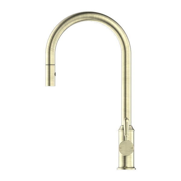 YORK PULL OUT SINK MIXER WITH VEGIE SPRAY FUNCTION WITH METAL LEVER AGED BRASS (NR69210802AB)
