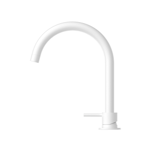 MECCA HOB BASIN MIXER ROUND SWIVEL SPOUT MATTE WHITE (NR221901bMW)