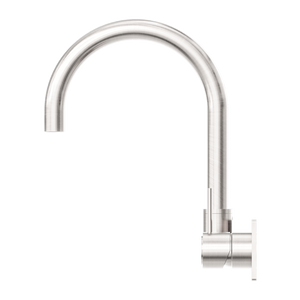 MECCA WALL BASIN/BATH MIXER SWIVEL SPOUT HANDLE UP BRUSHED NICKEL (NR221910PBN)