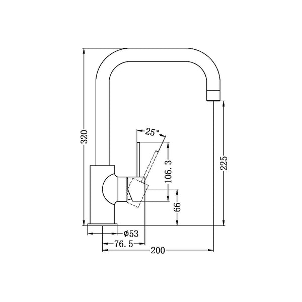 DOLCE KITCHEN MIXER SQUARE SHAPE GUN METAL (NR250806GM)
