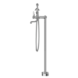 YORK FREESTANDING BATH SET WITH WHITE PORCELAIN HAND SHOWER CHROME (NR692103a01CH)