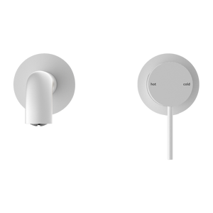 MECCA WALL BASIN/BATH MIXER SEPARATE BACK PLATE 120/160/185/230/260MM MATTE WHITE