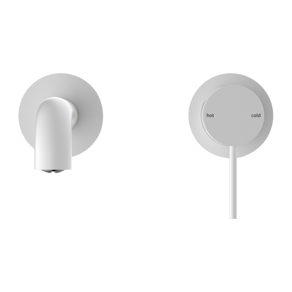MECCA WALL BASIN/BATH MIXER SEPARATE BACK PLATE 120/160/185/230/260MM MATTE WHITE