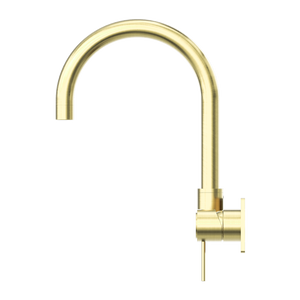 MECCA WALL BASIN/BATH MIXER SWIVEL SPOUT BRUSHED GOLD (NR221910QBG)