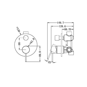 MECCA SHOWER MIXER WITH DIVERTOR CHROME (NR221911ACH)