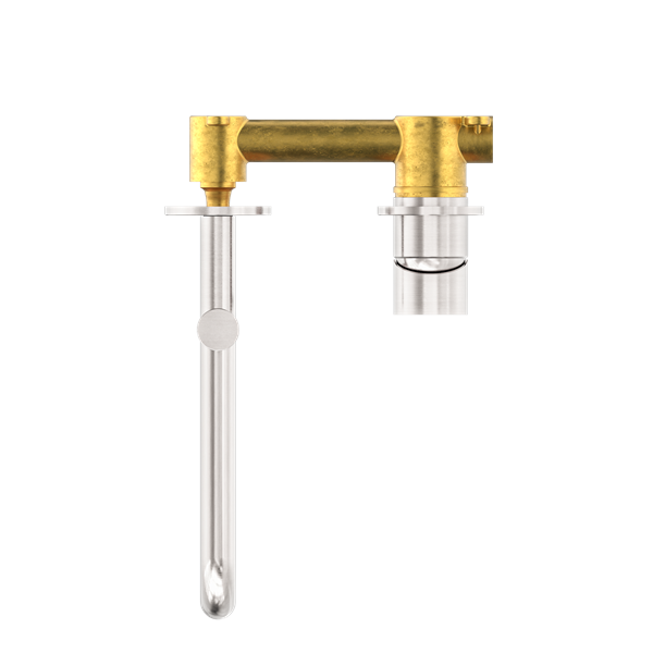 MECCA WALL BASIN/BATH MIXER SWIVEL SPOUT 225MM BRUSHED NICKEL (NR221910RBN)