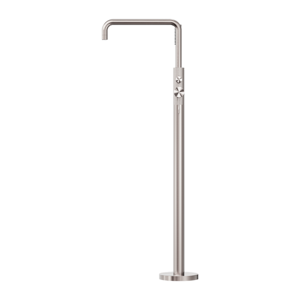 OPAL FREESTANDING BATH MIXER WITH HAND SHOWER BRUSHED NICKEL (NR251903aBN)