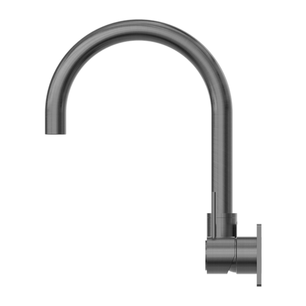 MECCA WALL BASIN/BATH MIXER SWIVEL SPOUT HANDLE UP GUN METAL (NR221910PGM)