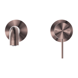 MECCA WALL BASIN/BATH MIXER SEPARATE BACK PLATE 120/160/185/230/260MM BRUSHED BRONZE