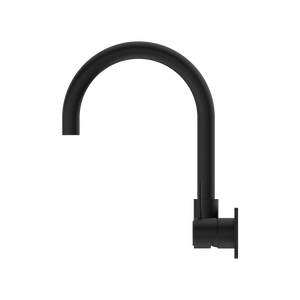 MECCA WALL BASIN/BATH MIXER SWIVEL SPOUT HANDLE UP MATTE BLACK (NR221910PMB)