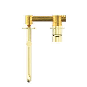 MECCA WALL BASIN/BATH MIXER SWIVEL SPOUT 225MM BRUSHED GOLD (NR221910RBG)