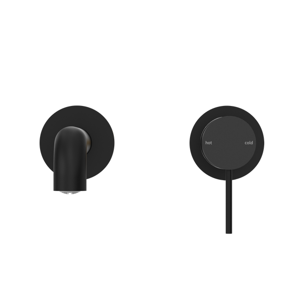 MECCA WALL BASIN/BATH MIXER SEPARATE BACK PLATE 120/160/185/230/260MM MATTE BLACK