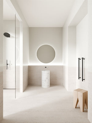 SERENITY PROGRESSIVE SHOWER SYSTEM WITH ARABESCATO CORCHIA HANDLE AND SLIM SHOWER MATTE BLACK (24E022MB)