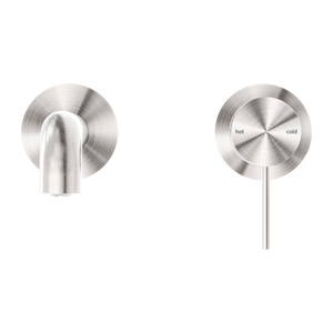 MECCA WALL BASIN/BATH MIXER SEPARATE BACK PLATE 120/160/185/230/260MM BRUSHED NICKEL