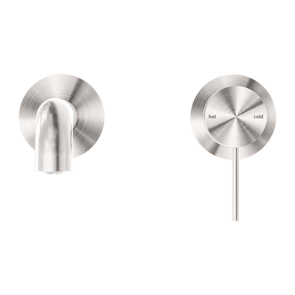 MECCA WALL BASIN/BATH MIXER SEPARATE BACK PLATE 120/160/185/230/260MM BRUSHED NICKEL