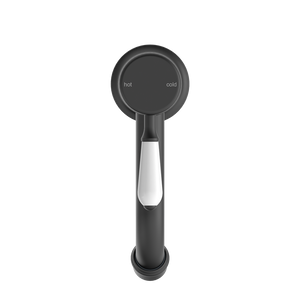 YORK STRAIGHT BASIN MIXER WITH WHITE PORCELAIN LEVER MATTE BLACK (NR692101b01MB)