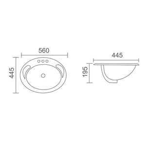 ZENMO Basins WB 5644 VICTORIA Oval Insert Basin