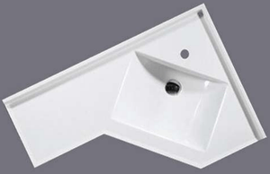Avia Basins CN-9060-1TH Corner POLY MARBLE Vanity Top 900*600*180mm