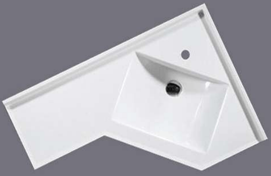 Avia Basins CN-9060-1TH Corner POLY MARBLE Vanity Top 900*600*180mm