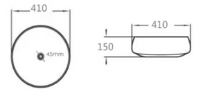 PA4343WC Above Counter Matte White and Copper Art Basin 410*410*150mm
